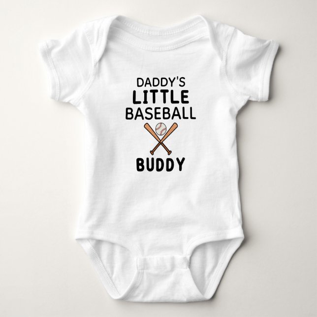 Daddy's Little Baseball Buddy | Cute Baseball Baby Bodysuit (Front)