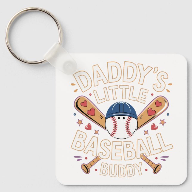Daddy's Little Baseball Buddy Graphic Key Ring (Front)