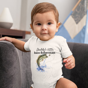 Daddys Little Bass Fisherman Baby Bodysuit