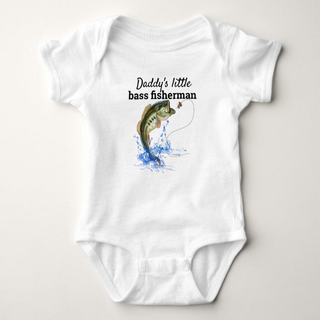 Daddys Little Bass Fisherman Baby Bodysuit (Front)