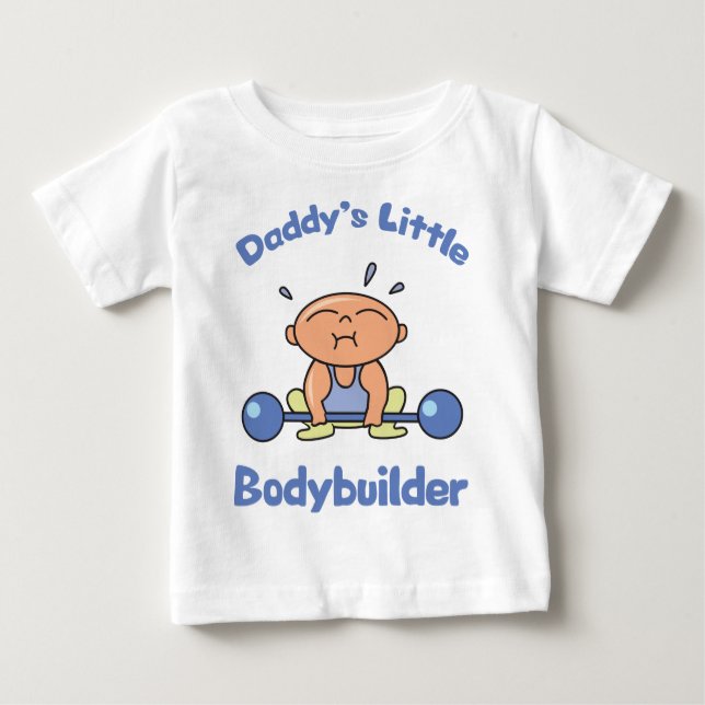 Daddys Little Bodybuilder Kids Sport Bodybuilding Baby T-Shirt (Front)