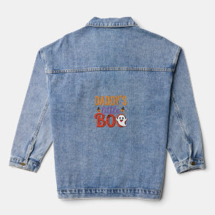 Daddy's Little Boo Halloween Ghost Design Denim Jacket