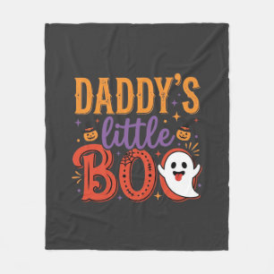 Daddy's Little Boo Halloween Ghost Design Fleece Blanket