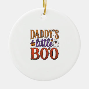 Daddys Little Boo Vintage Halloween Ceramic Ornament