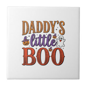 Daddys Little Boo Vintage Halloween Ceramic Tile