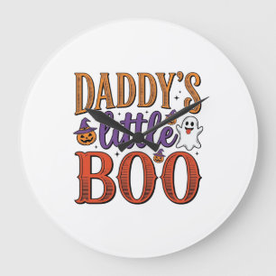 Daddys Little Boo Vintage Halloween Large Clock