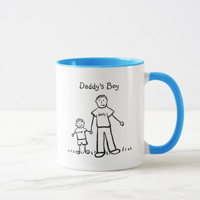 Daddy's Little Boy Drawing Picture Mug (Customise) (Right)