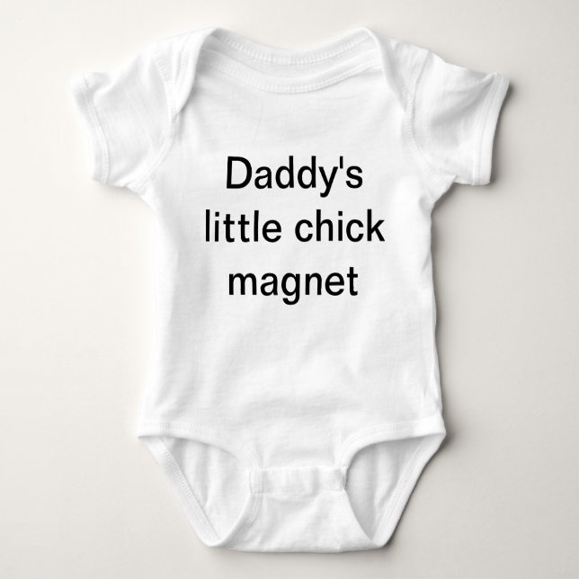 Daddy's Little Chick Magnet Baby Bodysuit (Front)