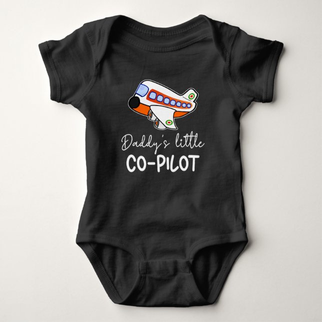 Daddy's little Co-Pilot | Future Pilot Cute Baby Bodysuit (Front)