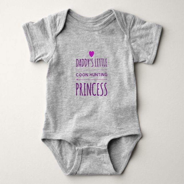 Daddy's Little Coon Hunting Princess Baby outfit Bodysuit (Front)