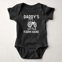 Daddy's Little Farm Hand Funny Tractor Baby Gift B