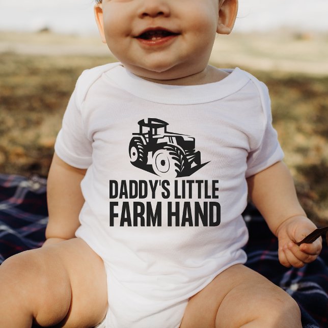 Daddy's Little Farm Hand Funny Tractor Baby Gift B Baby Bodysuit (Creator Uploaded)