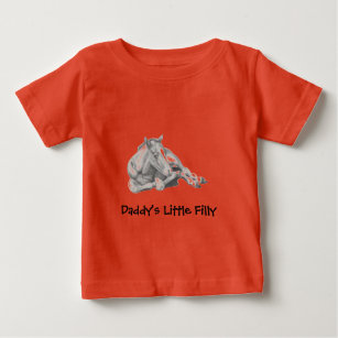 DADDY'S LITTLE FILLY: PENCIL ART BABY T-Shirt