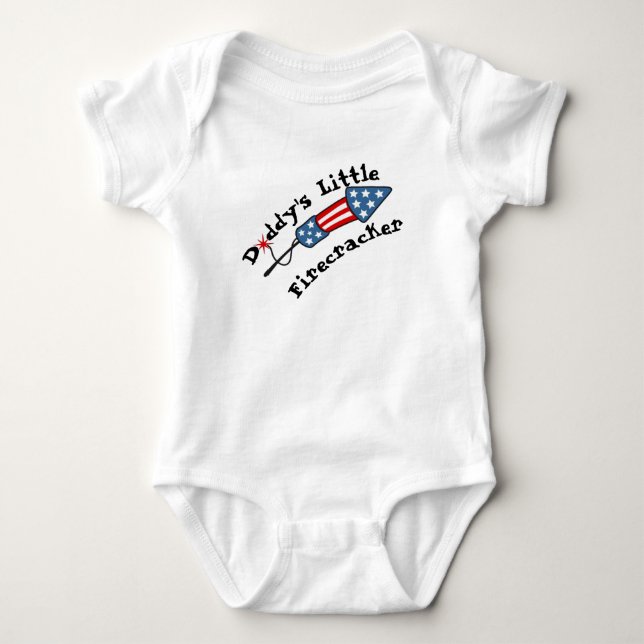 Daddy's Little Firecracker  Baby Bodysuit (Front)