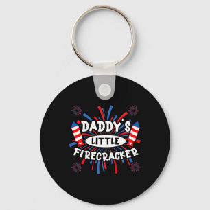Daddys Little Firecracker Independence Day Firewor Key Ring