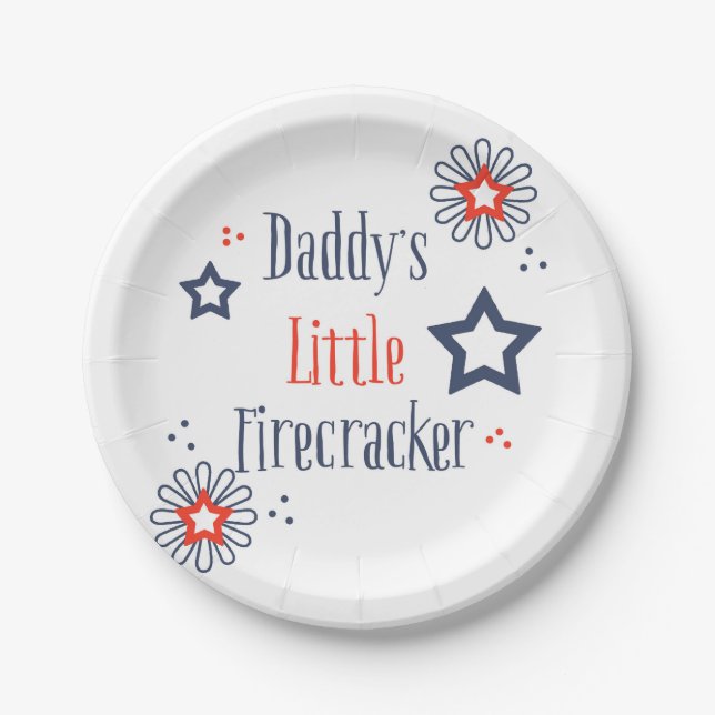 Daddy's Little Firecracker Paper Plate (Front)