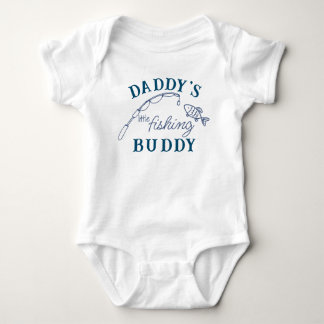 Daddy's little fishing buddy funny newborn gifft baby bodysuit