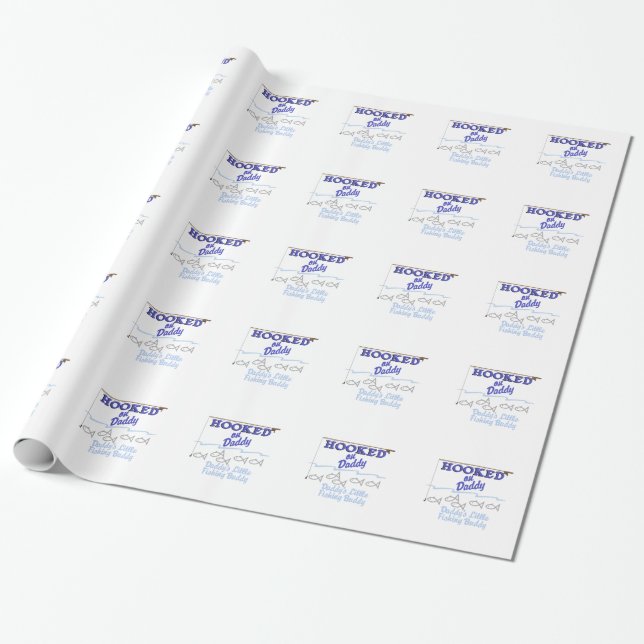 Daddys Little Fishing Buddy Wrapping Paper (Unrolled)
