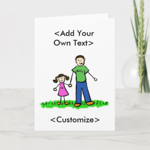 Daddy's Little Girl Custom Family Greeting Cards
