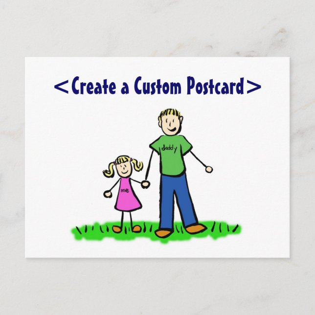 Daddy's Little Girl Postcard (Blonde) (Front)