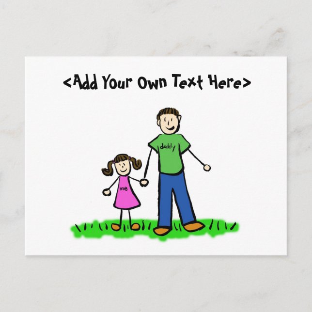 Daddy's Little Girl Postcard (Brunette) (Front)