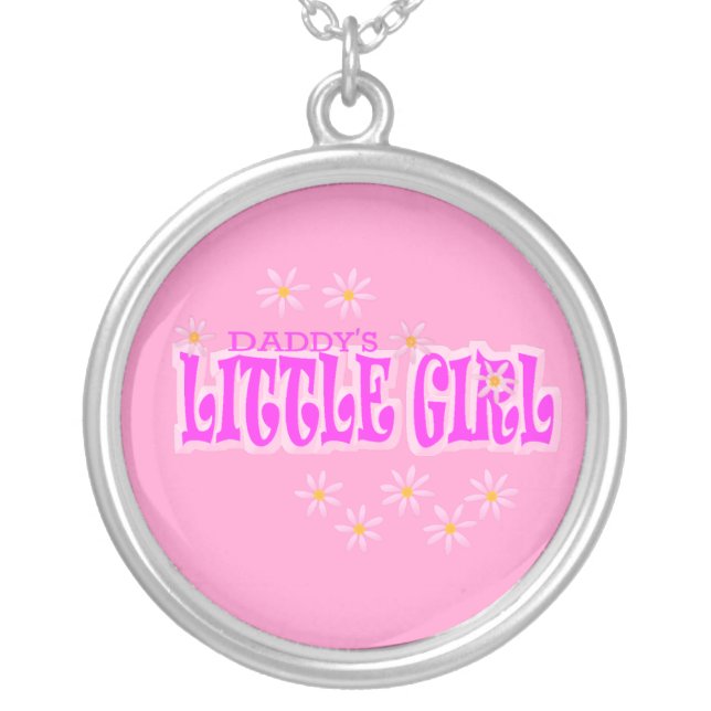 daddy's little girl silver plated necklace (Front)
