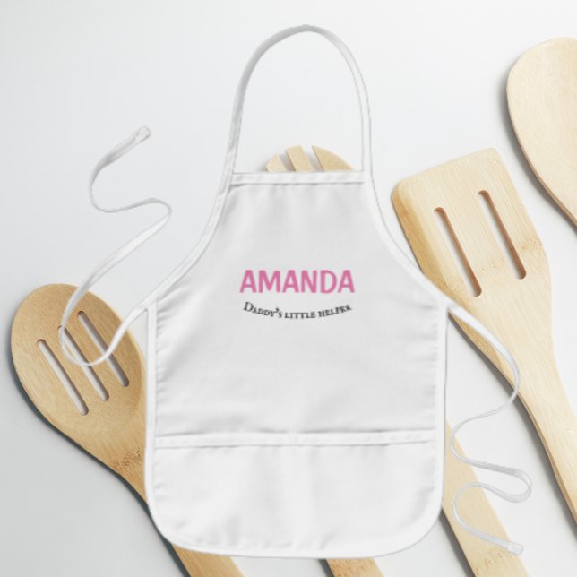 Daddy's Little Helper Girl's Name Kids Apron (In Situ)