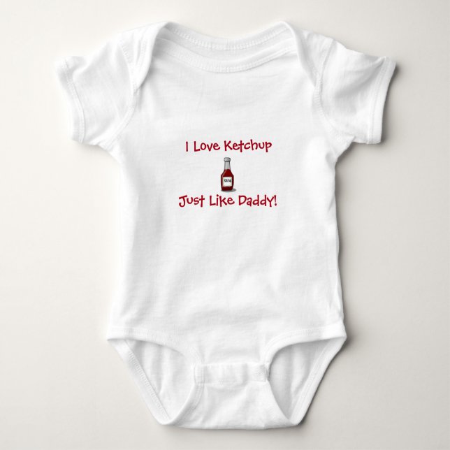 DADDY'S LITTLE KETCHUP BABY SILLY FUN CUTE BABY BODYSUIT (Front)
