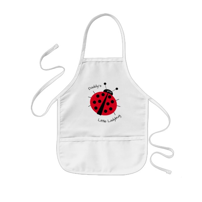 Daddy's Little Ladybug Girly Kids Cartoon Apron (Front)