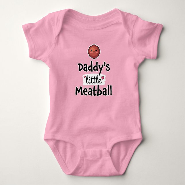 Daddy's little meatball baby bodysuit (Front)