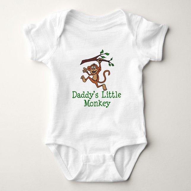 Daddy's Little Monkey Baby Bodysuit (Front)