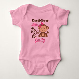Daddy's Little Monkey Pink Bodysuit with Tutu