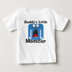 Daddy's Little Monster Blue Baby T-Shirt