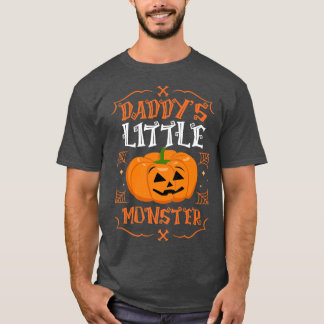 Daddy's Little Monster Pumpkin Jack O Lantern Daug T-Shirt