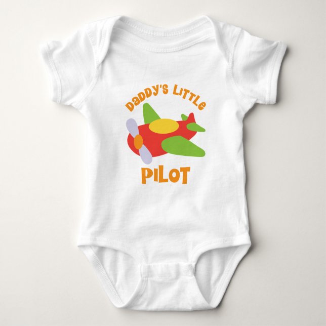 Daddy's Little Pilot Aeroplane Baby Bodysuit (Front)