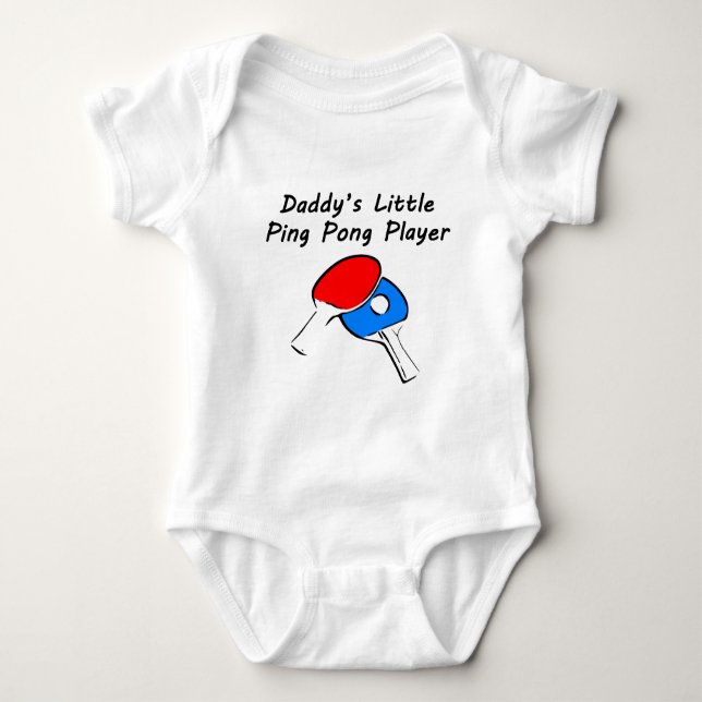 Daddy's Little Ping Pong Player Baby Bodysuit (Front)