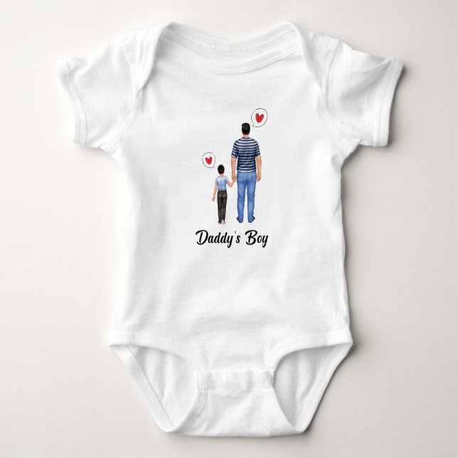 Daddys Little Prince Boy Fathers Day Love Baby Bodysuit (Front)