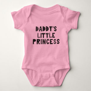 Daddy's Little Princess Custom Cute Girl Pink Baby Bodysuit