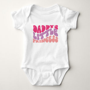 Daddy's Little Princess Retro Typography Baby Bodysuit