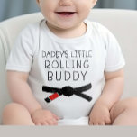 Daddy's Little Rolling Buddy - Jiu Jitsu Baby Bodysuit<br><div class="desc">Design featuring the quote "Daddy's Little Rolling Buddy" with a jiu-jitsu belt. It looks good for a pregnancy announcement or baby announcement.</div>