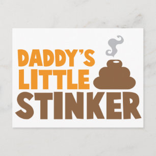 Daddy's little STINKER with cute poo Postcard