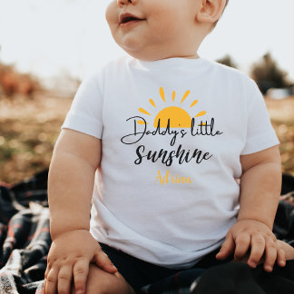 Daddy's Little Sunshine Custom Funny Gift Newborn Baby T-Shirt