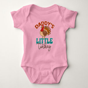 Daddy's Little Turkey Fall Autumn Thanksgiving Baby Bodysuit