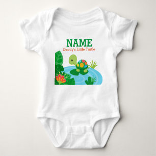Daddy's Little Turtle Baby Jersey Bodysuit