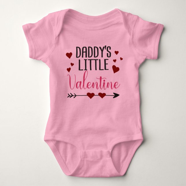 "Daddy's little Valentine" Baby Bodysuit (Front)
