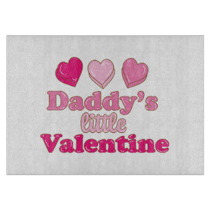 Daddy's Little Valentine design with hearts Cutting Board