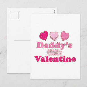 Daddy's Little Valentine design with hearts Holiday Postcard
