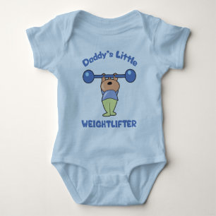 Daddys Little Weightlifter Kids Weightlifting Baby Bodysuit