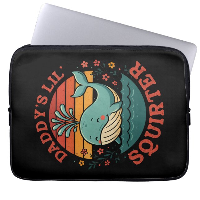 Daddys Little Whale Laptop Sleeve (Front)