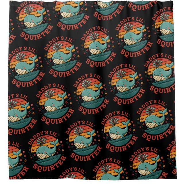 Daddys Little Whale Shower Curtain (Front)
